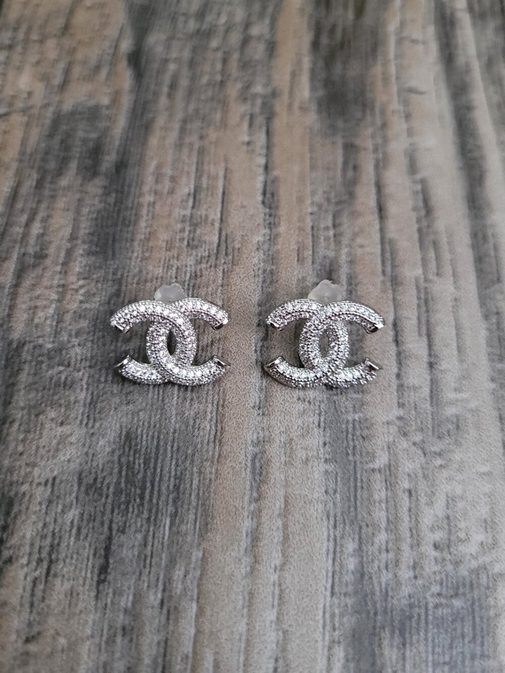 Chanel Logo Costume Jewelry Stud Earrings